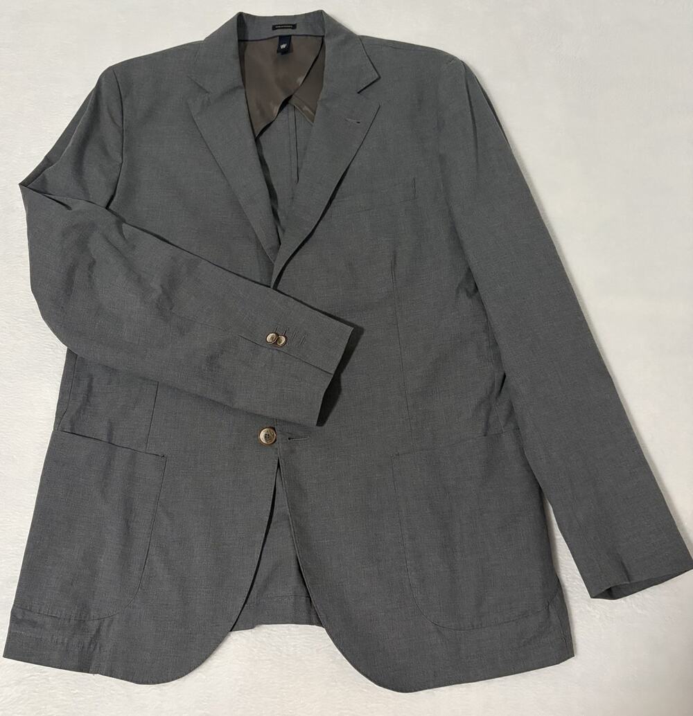 Massimo Dutti Blazer Mens 46R Gray Cotton Sport Coat Jacket Blazer Portugal